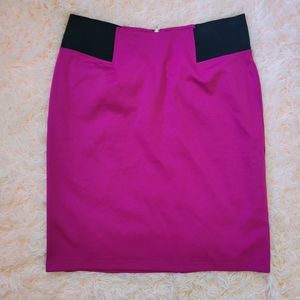 NYCC Purple Pencil Womens Skirt Career Work  Elastic Waist Black inserts